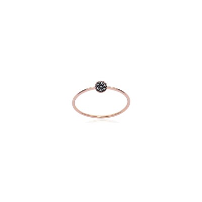 Bague Burato Paillettes en or rose et diamants noirs